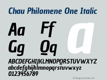 Chau Philomene One Version 1.001 Font Sample