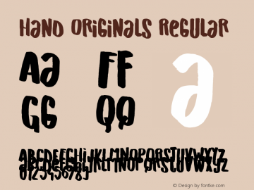 Hand Originals Version 1.00 May 29, 2016, initial release Font Sample