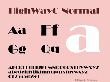 HighWayC 1.0 Tue Feb 06 18:07:31 1996 Font Sample