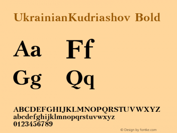 UkrainianKudriashov Bold 001.000 Font Sample