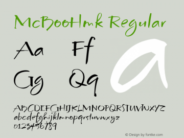 McBooHmk Macromedia Fontographer 4.1.4 11/4/1999 Font Sample