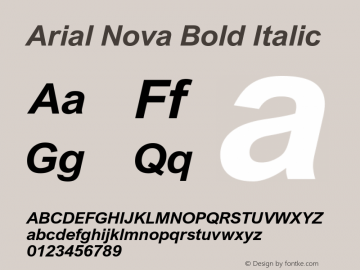 Arial Nova Bold Italic Version 1.05图片样张