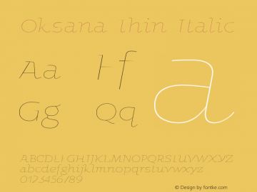 OksanaThin-Italic Version 2.001图片样张