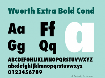 Wuerth Extra Bold Cond Version 1.30 Font Sample