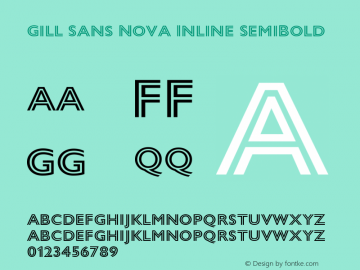 Gill Sans Nova Inline SemiBold Version 1.00 Font Sample