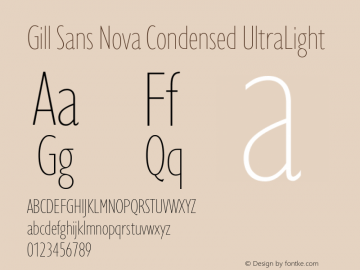 Gill Sans Nova Cn UltraLight Version 1.00图片样张