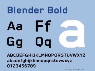Blender Bold Version 3.006 2008 Font Sample