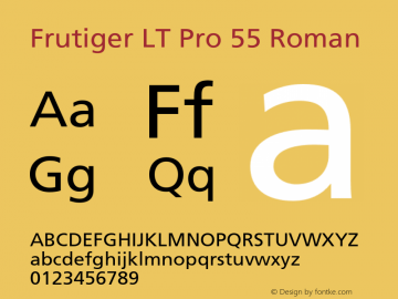 FrutigerLTPro-Roman Version 2.000 Build 1000 Font Sample