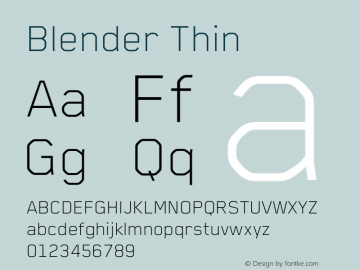 Blender Thin Version 3.006 2008 Font Sample