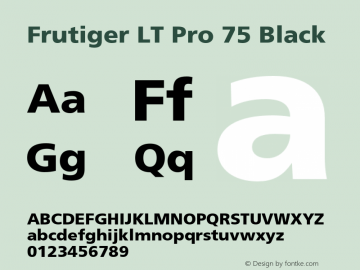 FrutigerLTPro-Black Version 2.000 Build 1000 Font Sample