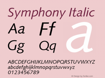 Symphony Italic Version 1.0图片样张