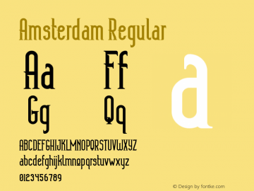 Amsterdam Version 1.00 April 24, 2017, initial release Font Sample
