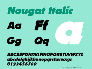 Nougat Italic W.S.I. Int'l v1.1 for GSP: 6/20/95图片样张