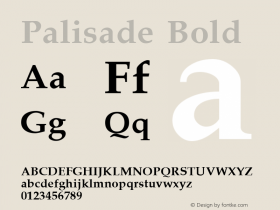 Palisade Bold W.S.I. Int'l v1.1 for GSP: 6/20/95图片样张