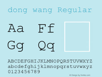 dong wang Version 2.90 April 6, 2007 Font Sample