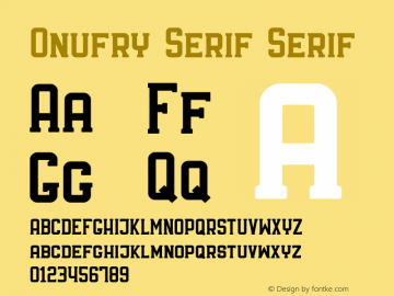 Onufry Serif Version 001.000图片样张