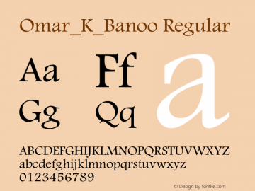 Omar_K_Banoo Version 1.00 September 14, 1997, initial release Font Sample