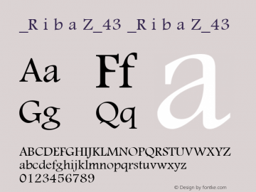 _R i b a Z_43 Macromedia Fontographer 4.1 17/05/02 Font Sample