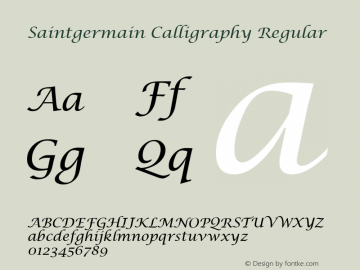 Saintgermain Calligraphy Regular Unknown Font Sample