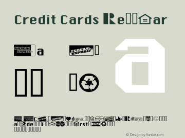 Credit Cards Regular Macromedia Fontographer 4.1.3 9/15/05 Font Sample