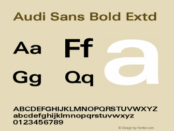 AudiSans-BoldExtd Version 001.002 Font Sample