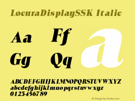 LocuraDisplaySSK Italic Macromedia Fontographer 4.1 8/5/95 Font Sample