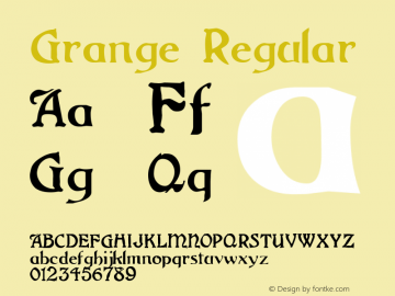 Grange Regular 001.001 Font Sample