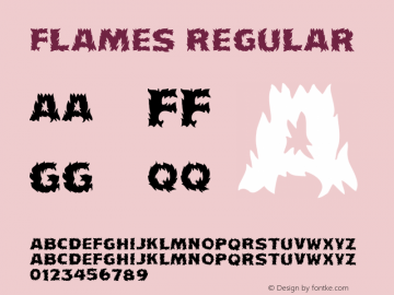 Flames Regular Version 1.0; 1993; initial release Font Sample