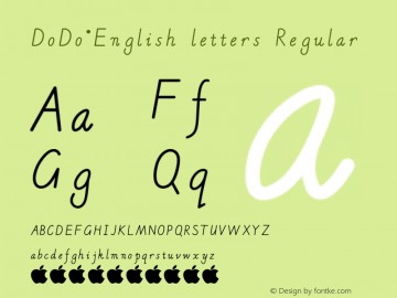 DoDo·English letters 常规 Version 1.00 April 23, 2017, initial release Font Sample
