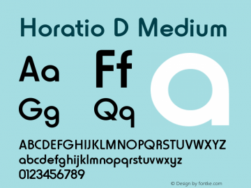 Horatio D Medium Version 001.005 Font Sample