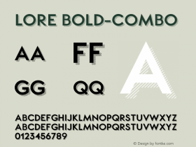 LORE Bold-Combo Version 1.000;PS 001.000;hotconv 1.0.70;makeotf.lib2.5.58329 DEVELOPMENT Font Sample