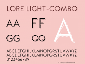 LORE Light-Combo Version 1.000;PS 001.000;hotconv 1.0.70;makeotf.lib2.5.58329 DEVELOPMENT Font Sample