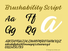 Brushability Script Version 1.000;PS 001.000;hotconv 1.0.88;makeotf.lib2.5.64775 Font Sample