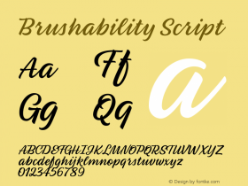 Brushability Script Version 1.000;PS 001.000;hotconv 1.0.88;makeotf.lib2.5.64775图片样张