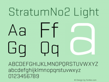 StratumNo2-Light Version 001.000 Font Sample
