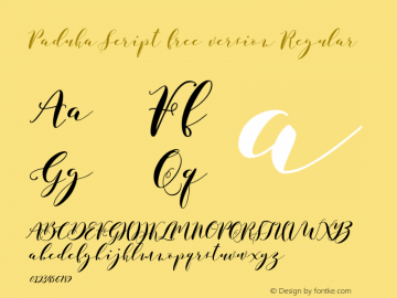 PadukaScriptfreeversion Version 1.000 Font Sample