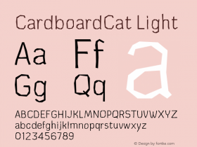 CardboardCat Light Version 1.000;PS 001.000;hotconv 1.0.88;makeotf.lib2.5.64775图片样张