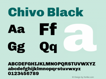 Chivo Black Version 1.001 Font Sample