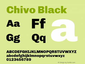 Chivo Black Version 1.001 Font Sample