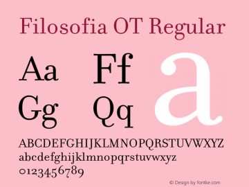 FilosofiaOT-Regular Version 2.001;PS 002.000;hotconv 1.0.38 Font Sample