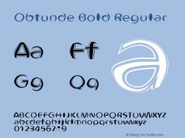 Obtunde Bold Regular Unknown Font Sample