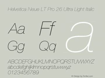 HelveticaNeueLTPro-UltLtIt Version 1.500;PS 001.005;hotconv 1.0.38图片样张