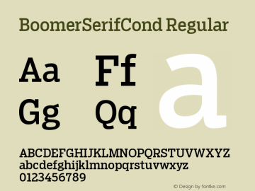 BoomerSerifCond-Regular Version 1.0 Font Sample