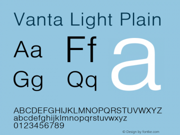 Vanta Light Plain 001.001 Font Sample