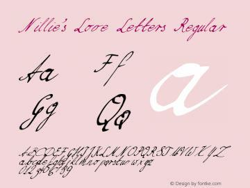 Nillie's Love Letters Version 1.000 January 10, 2012, initial release Font Sample