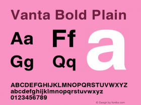 Vanta Bold Plain 001.001 Font Sample