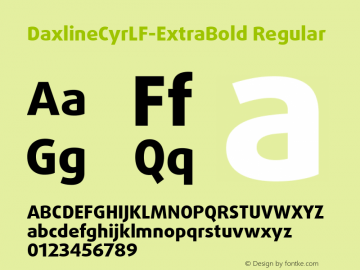 DaxlineCyrLF-ExtraBold Version 5.001 Font Sample