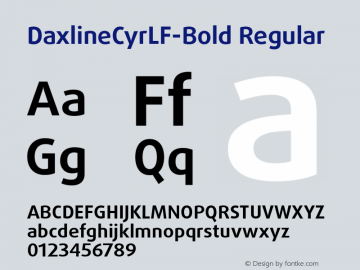 DaxlineCyrLF-Bold Version 5.001 Font Sample