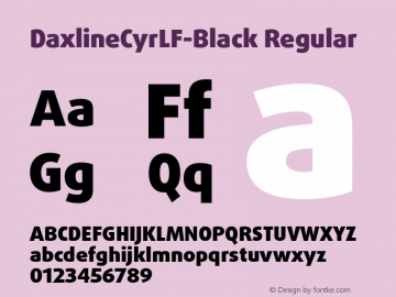 DaxlineCyrLF-Black Version 5.001 Font Sample