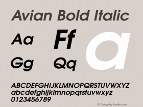 Avian Bold Italic Weatherly Systems, Inc.  5/26/95图片样张